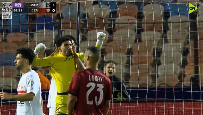 محمد عواد يتصدي لركلة جزاء امام سيراميكا كليوباترا بالدوري المصري