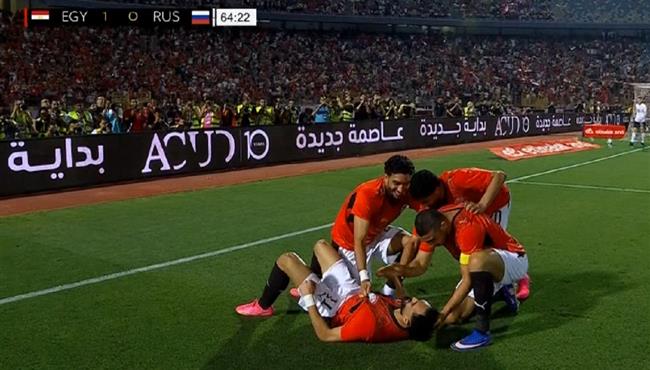 هدف فوز مصر علي روسيا 1 0 مباراة ودية