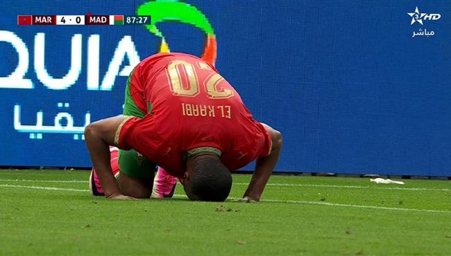 هدف المغرب الرابع في مرمي مدغشقر ايوب الكعبي
