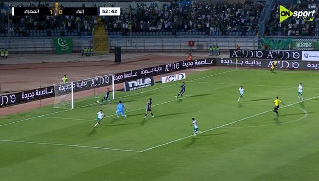 هدف المصري الثاني في مرمي انبي بكاس الرابطة المصرية