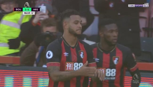 هدف تعادل بورنموث مع ارسنال 1 1 الدوري الانجليزي