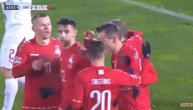 اهداف مباراة صربيا ولتوانيا 4 1 دوري الامم الاوروبية