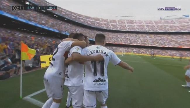 هدف هويسكا الاول فى مرمى برشلونة تعليق حفيظ دراجى