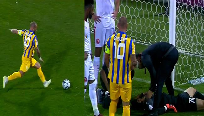 شنايدر يسجل هدف عالمي فى كأس قطر بتسبب فى اصابة حارس المرمي