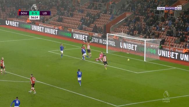 هدف ليستر سيتي السادس في مرمي ساوثهامبتون بالدوري الانجليزي