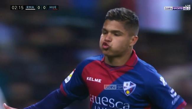هدف هويسكا الاول في مرمي ريال مدريد بالدوري الاسباني