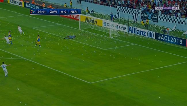 هدف الزوراء الاول الرائع في مرمي النصر بتعليق حفيظ دراجي