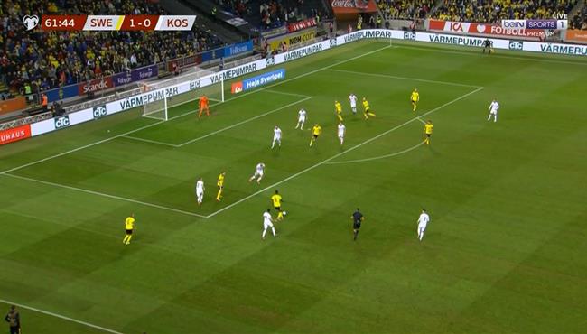 هدف عالمي في مباراة السويد وكوسوفو بتصفيات كاس العالم