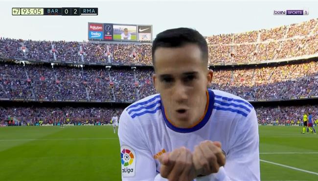هدف ريال مدريد الثاني في مرمي برشلونة لوكاس فاسكيز