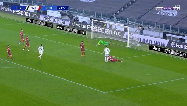 العارضة تحرم كريستيانو رونالدو من تسجيل هدف ثاني امام روما