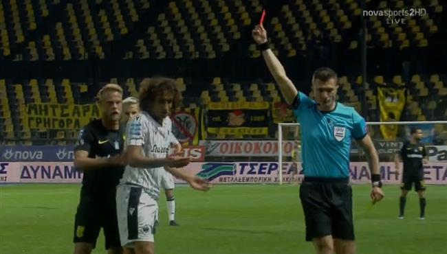 طرد عمرو ورده وانفعالة الشديد في مباراة باوك سالونيك واريس سالونيكي