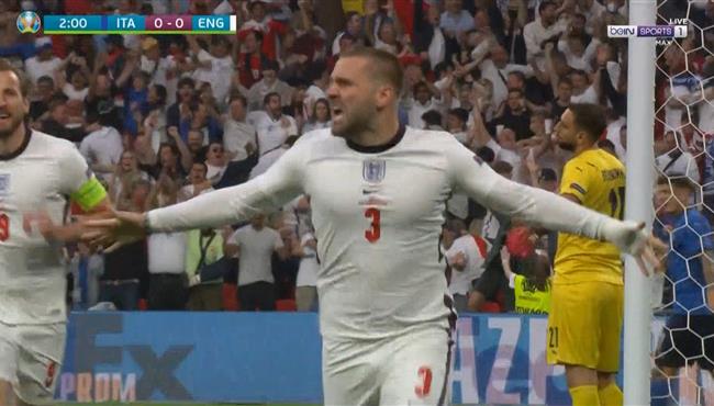 هدف انجلترا الاول في مرمي ايطاليا بنهائي كاس امم اوروبا لوك شاو