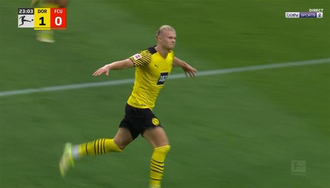 هدف هالاند الاول في مرمي يونيون برلين بالدوري الالماني