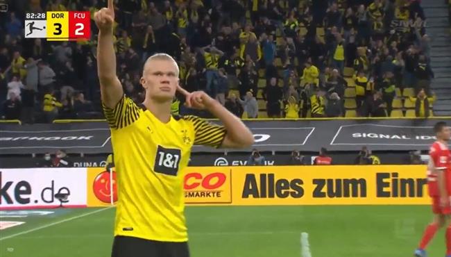 هدف هالاند الثاني الرائع في مرمي يونيون برلين بالدوري الالماني