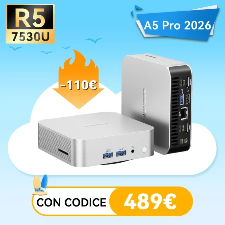 ✨GEEKOM A5 Pro 2026 Edition Mini PC con AMD Ryzen™ 5 7530U
