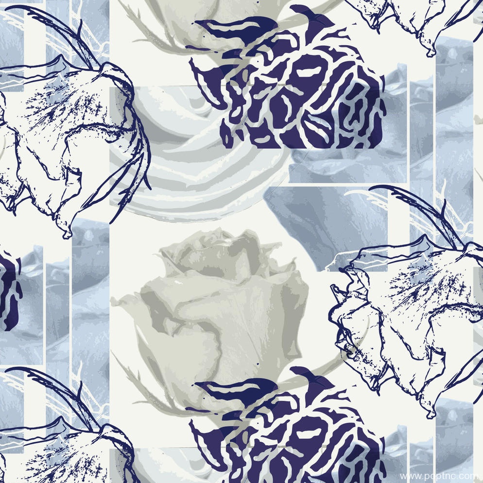 玫瑰花服装印花图案