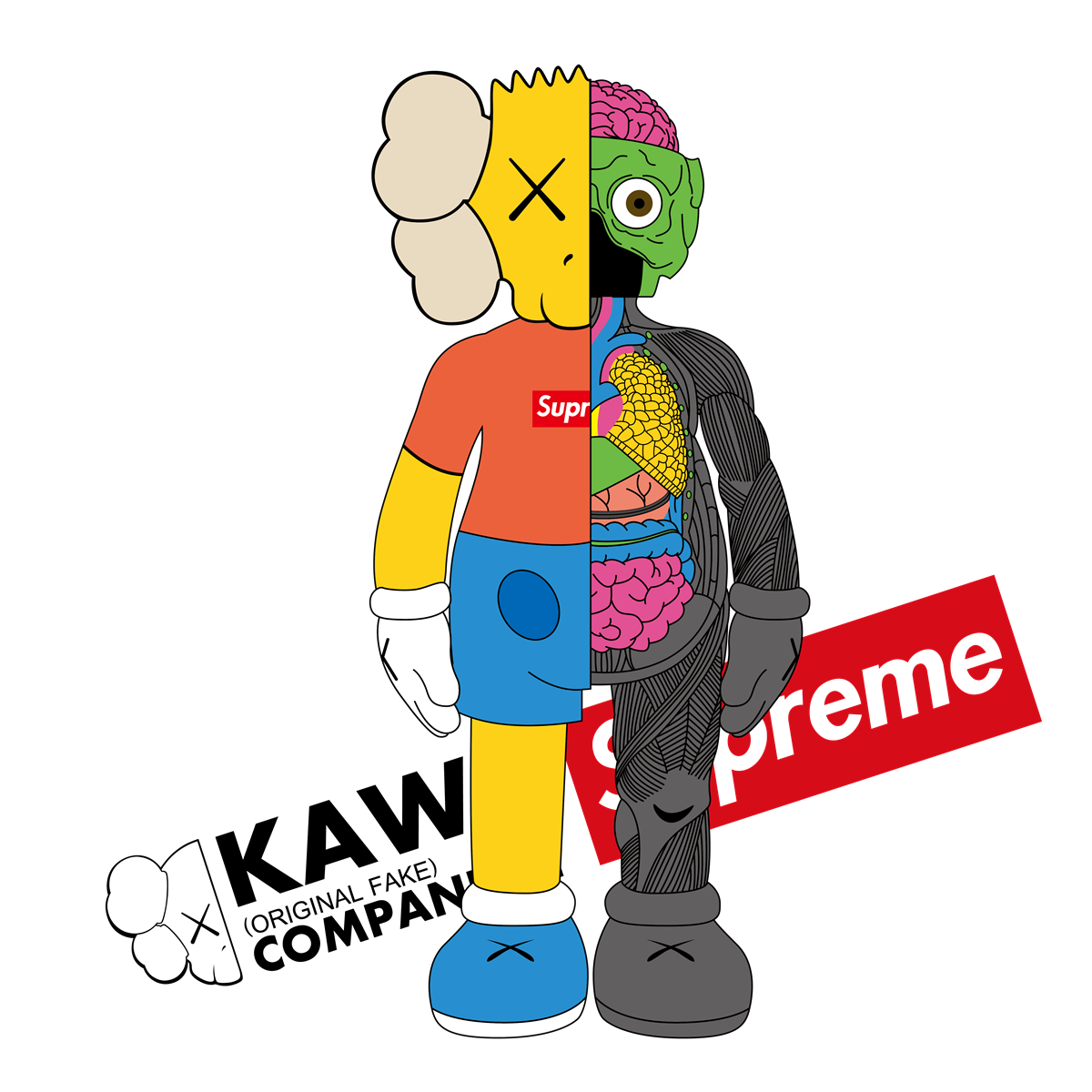 kaws潮图矢量图服装裁片烫图印花花型