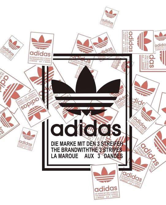 字母三叶草adidas图案服装T恤裁片烫图印花花型素材
