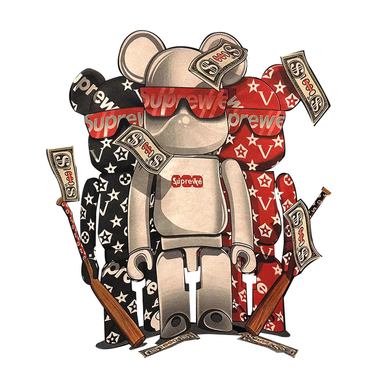 卡通Supreme免抠图服装T恤裁片烫图印花花型素材