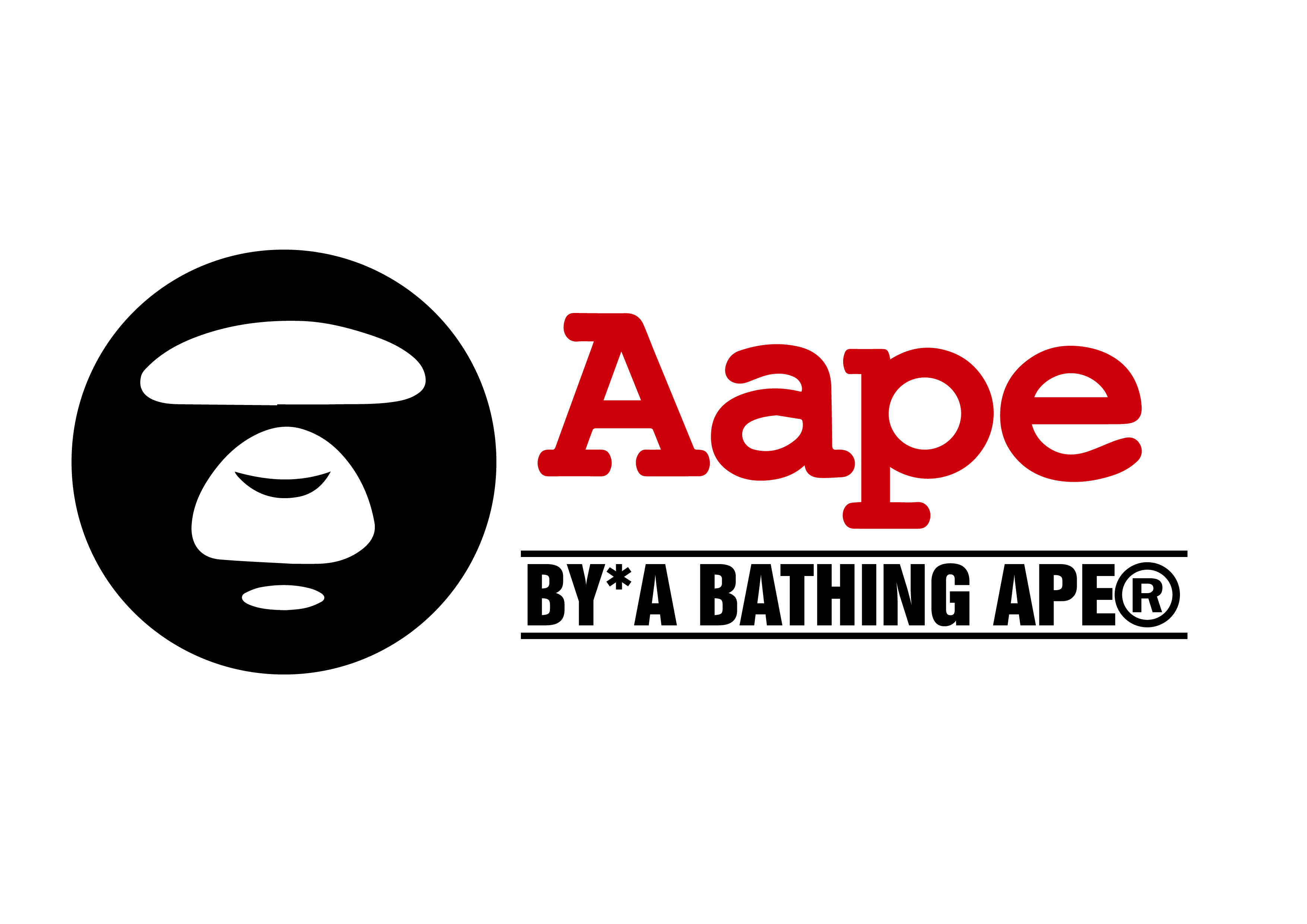 潮牌AAPE字母印花图案服装T恤裁片烫图印花花型素材