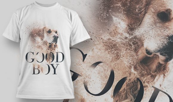 动物小狗GOOD BOY印花图案服装裁片T恤烫图印花花型素材