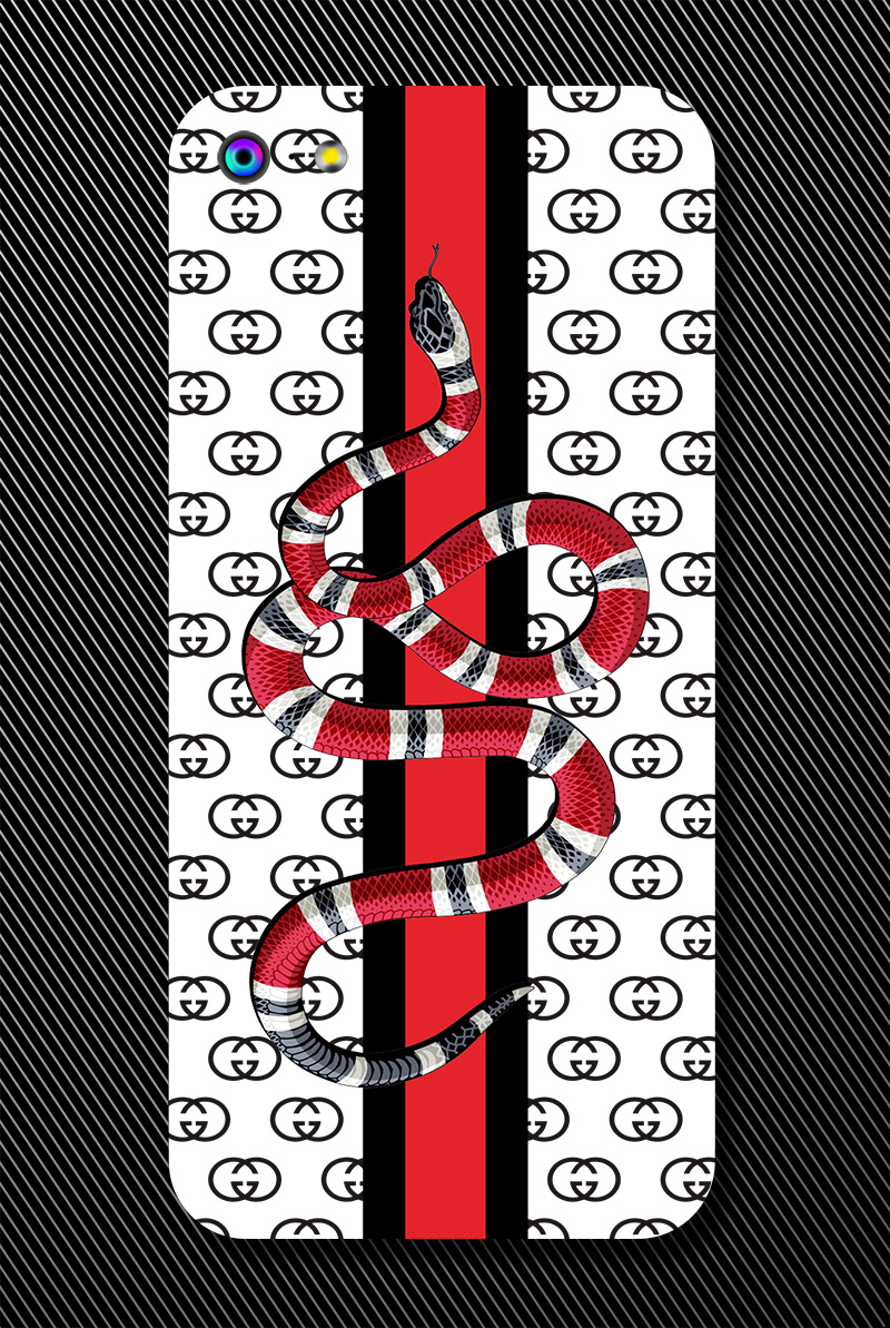 双C大牌GUCCI蛇印花矢量图服装裁片烫图印花花型素材