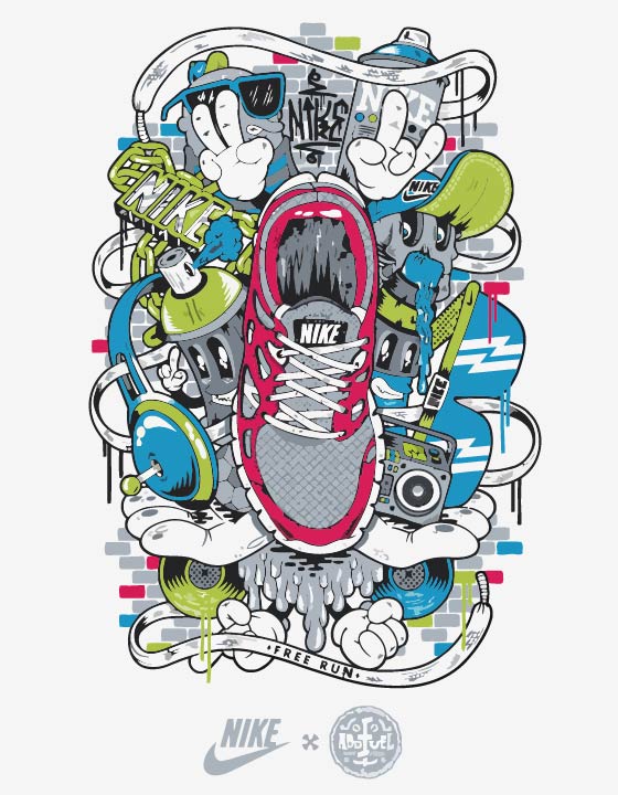 几何花纹鞋子字母NIKE印花图案服装裁片T恤烫图印花花型素材