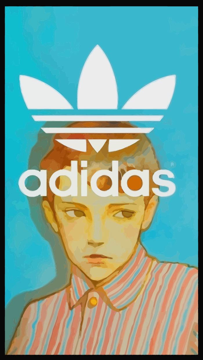三叶草adidas小男孩印花矢量图服装裁片T恤烫图印花花型素材