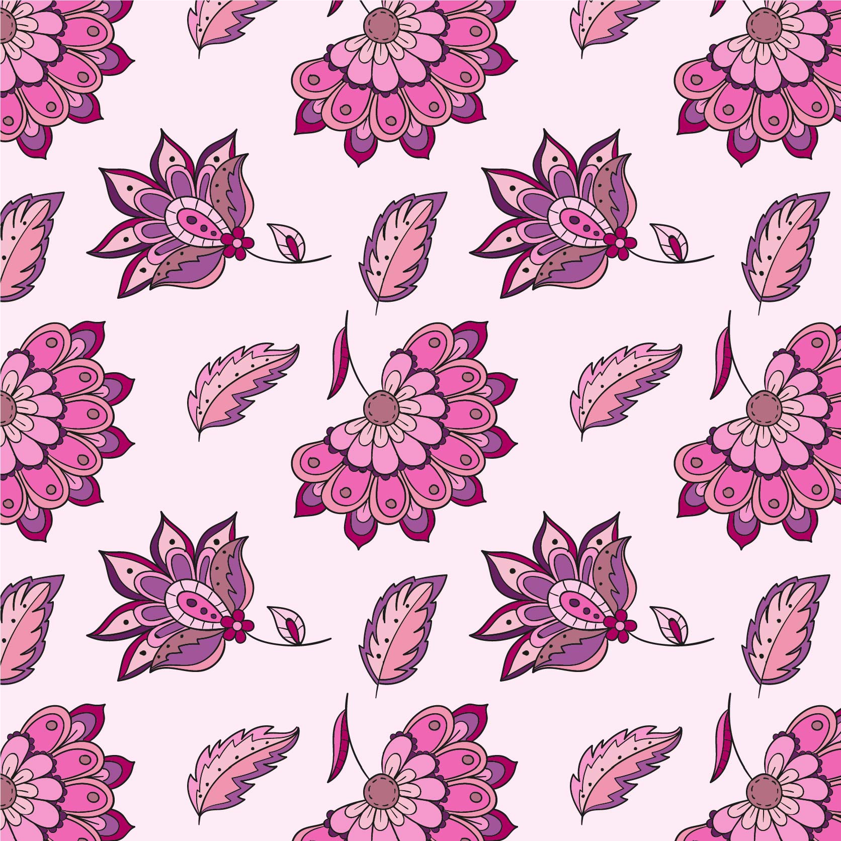 几何花卉拼接印花矢量图服装纺织面料数码印花花型素材