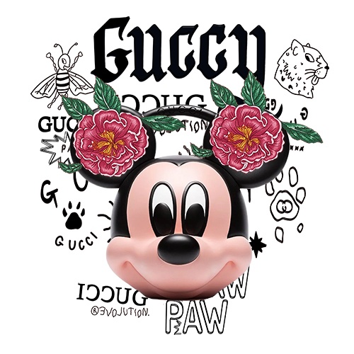大牌字母GUCCI牡丹花卡通米妮潮牌印花矢量图服装裁片T恤烫图印花花型素材