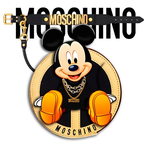 卡通动漫迪士尼米老鼠字母MOSCHINO潮牌印花矢量图服装裁片T恤烫图印花花型素材