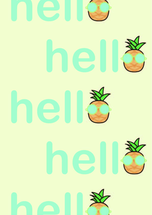 字母hello波浪印花矢量图服装纺织数码印花花型素材