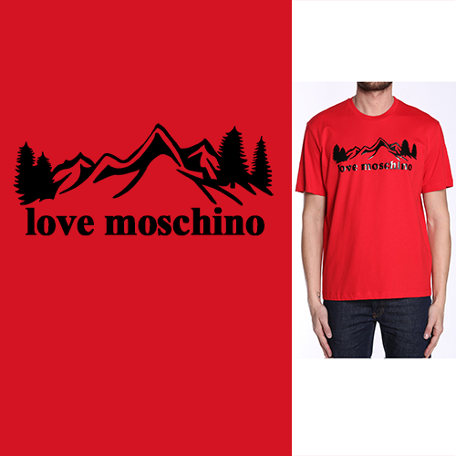 山峰字母MOSCHINO潮牌印花矢量图服装裁片T恤烫图印花花型素材