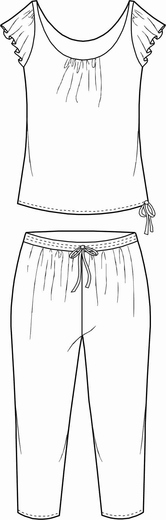 服装套装设计手稿矢量图