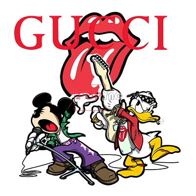 卡通动漫米老鼠唐老鸭嘴唇字母GUCCI印花图案服装裁片T恤卫衣烫图印花花型素材