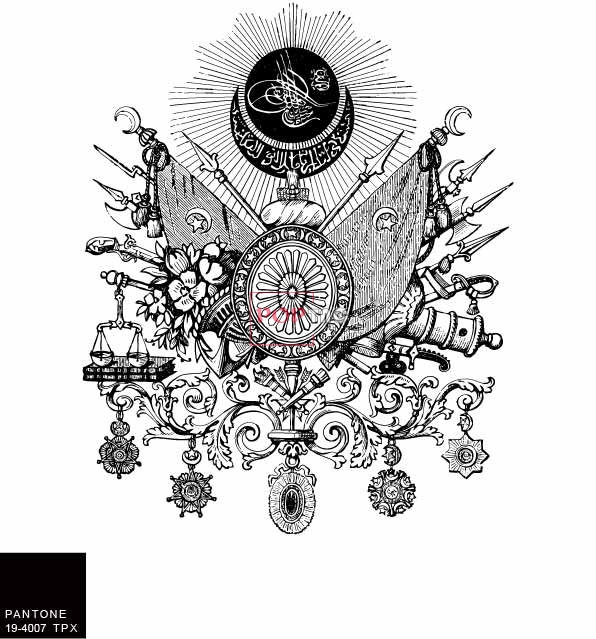 几何花纹兵器图案印花服装裁片T恤卫衣烫图印花花型素材