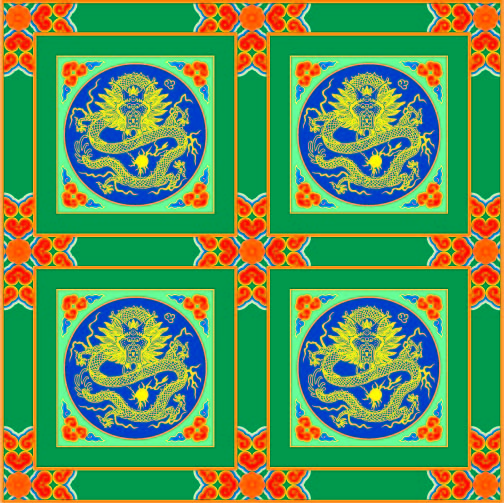 几何敦煌壁画图案围巾方巾地毯印花花型素材