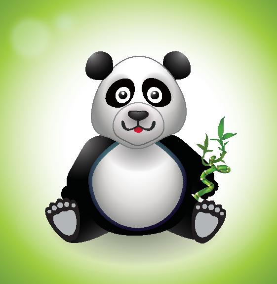 可爱卡通熊猫裁片印花服装印花设计