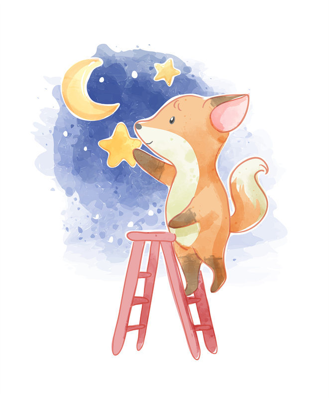 梦幻星空狐狸裁片印花服装，打造独特时尚风格