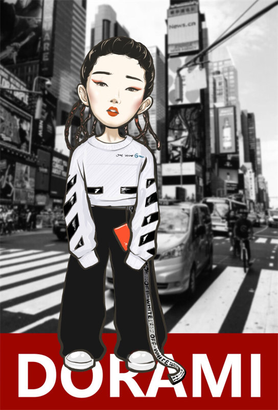 都市街头风裁片印花服装印花设计