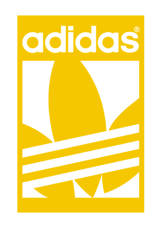 Adidas风格黄色几何裁片印花服装印花设计