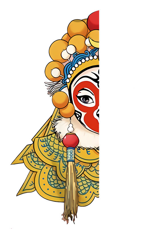 传统京剧脸谱裁片印花服装，展现中国风艺术魅力