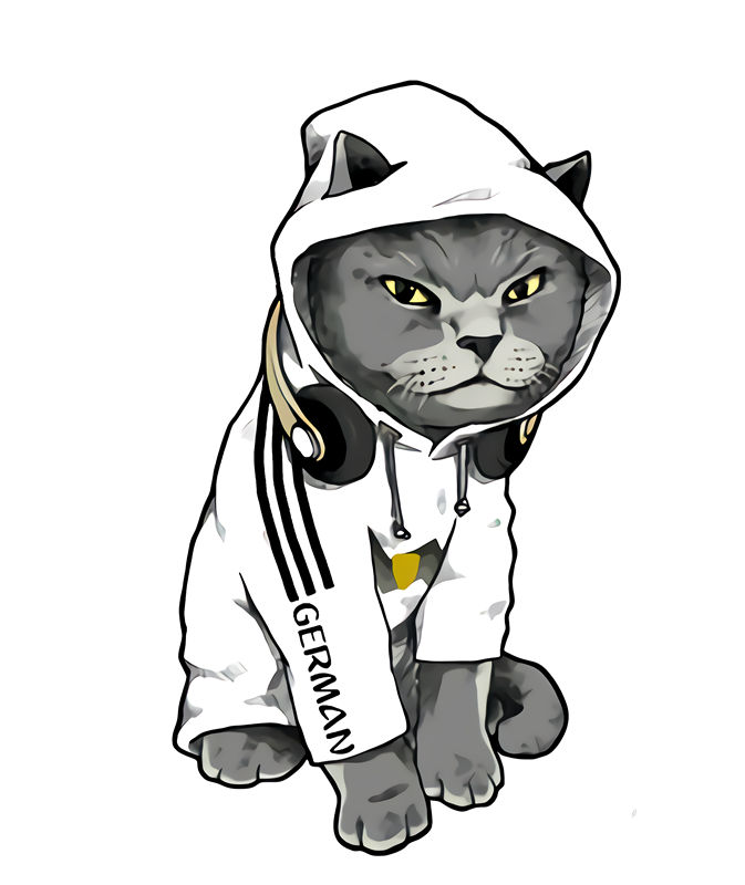 时尚潮流猫裁片印花服装印花设计