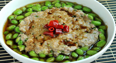 毛豆蒸肉饼