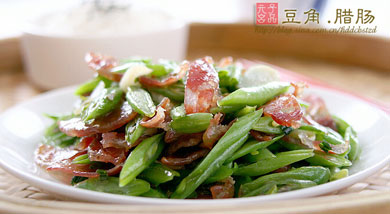 豆角炒腊肠