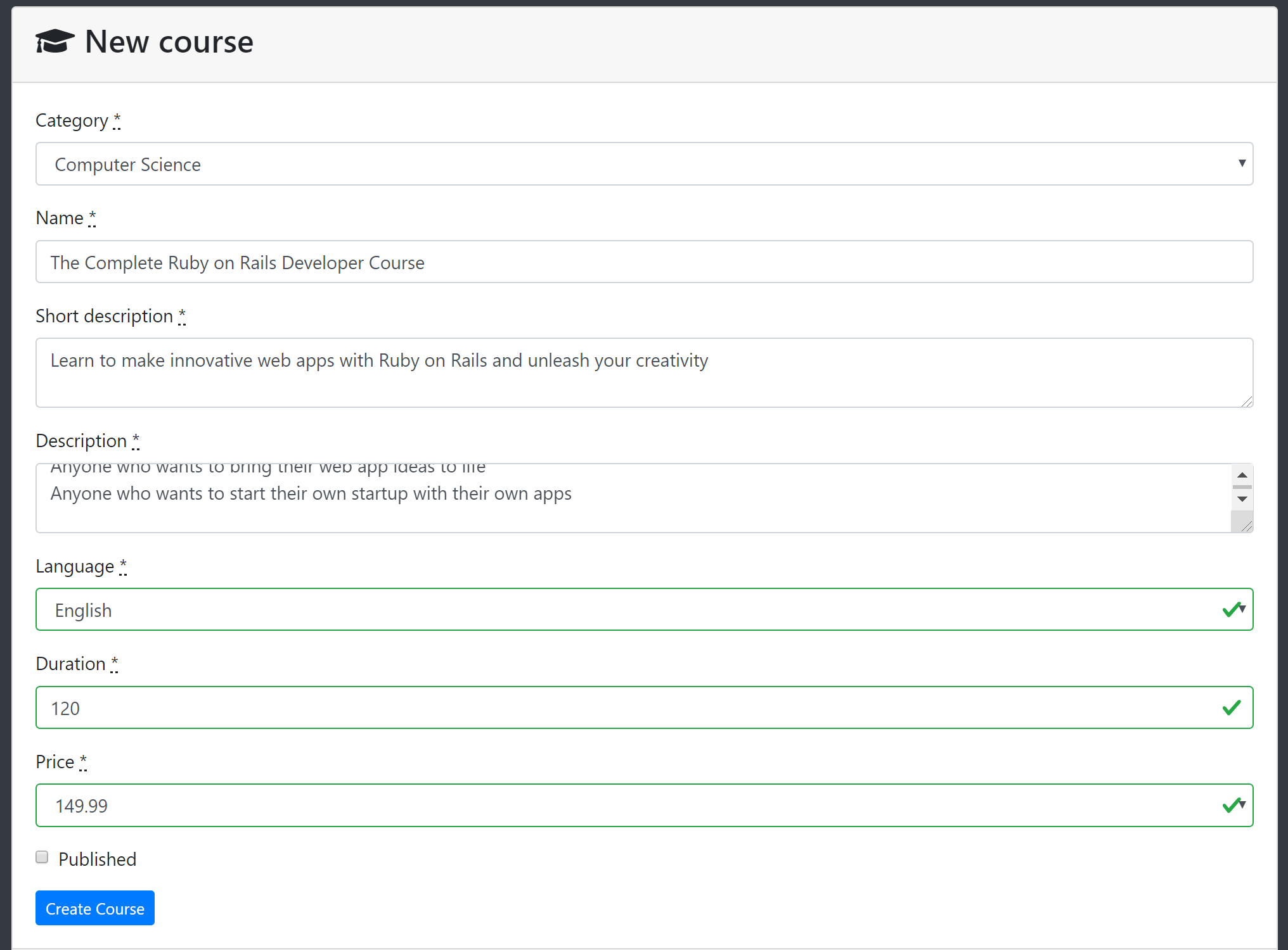 Create a course alt text