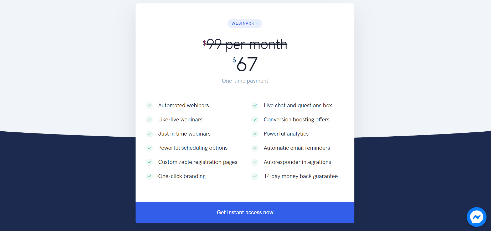 special founder's pricing WebinarKit