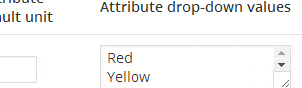 Drop-down Attributes Settings