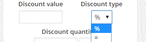 Product Discount type