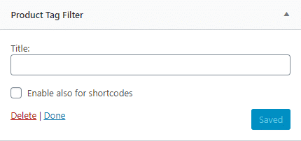 Tag Filter Widget